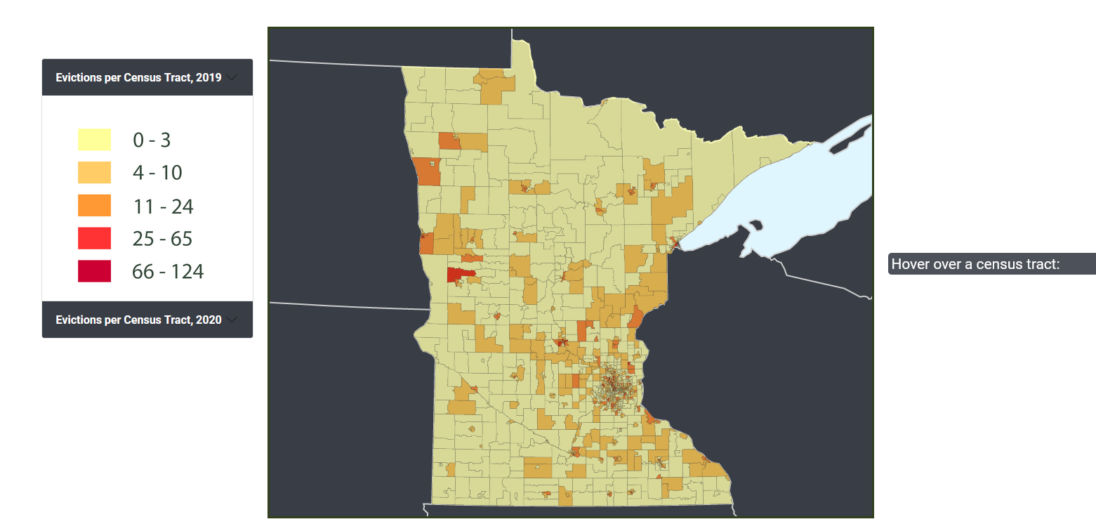 MN Evictions by census tract